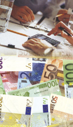 billetes y calculadora